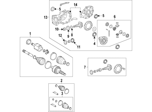 2020 Lexus NX300 Rear Axle, Axle Shafts & Joints, Differential, Drive Axles, Propeller Shaft Differential Assembly Diagram for 41110-42060