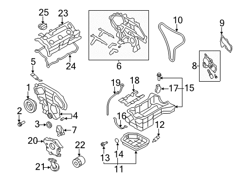 2015 Nissan Quest Filters Cover-Belt, Back Diagram for 13570-3JA0A