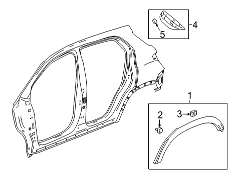 2014 Buick Encore Exterior Trim - Quarter Panel Applique Clip Diagram for 11588882
