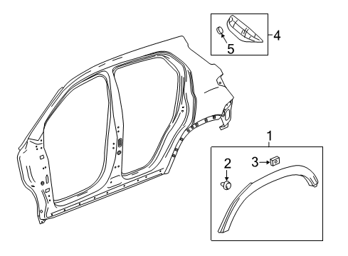 2014 Buick Encore Exterior Trim - Quarter Panel Wheel Opening Molding Diagram for 95291864