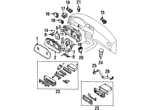 2000 Infiniti G20 A/C & Heater Control Units Switch Assembly - Fan Diagram for 27660-1M200