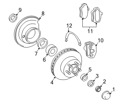 2000 Chevrolet Express 3500 Brake Components Front Pads Diagram for 19167290
