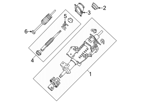 2022 Nissan Frontier Steering Column Assembly COLUMN ASSY-STEERING, UPPER Diagram for 48810-9BU0A