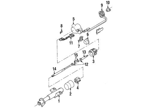 1990 Pontiac Firebird Switches Steering Shaft Assembly (Complete) Diagram for 26010641