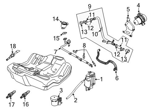 2003 Saab 9-3 Emission Components Purge Control Valve Diagram for 25932571