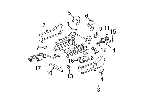 2004 Toyota Avalon Power Seats Recliner Cover Diagram for 71875-AC010-A0