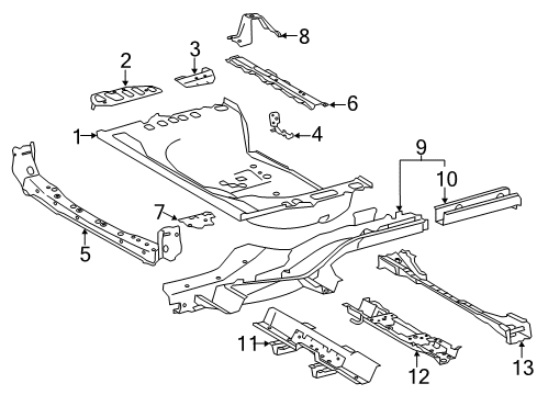 2015 Toyota RAV4 Rear Body - Floor & Rails Rear Floor Pan Diagram for 58311-42132