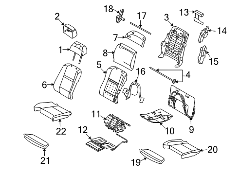 2010 BMW X6 Front Seat Components Seat Upholstery, Leather Diagram for 52109144693
