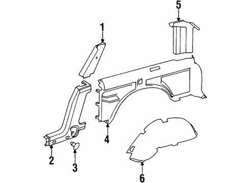 1999 Jeep Cherokee Interior Trim - Quarter Panels Molding-Lock Pillar Diagram for 5ER17LAZAF