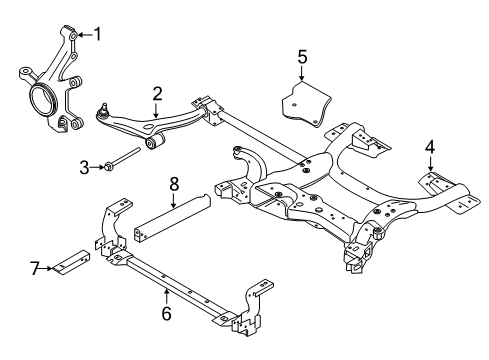 2019 Infiniti QX30 Front Suspension Components, Suspension Mounting, Lower Control Arm, Ride Control, Stabilizer Bar Screw Diagram for N5031-5DA2C