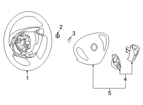 2011 Nissan Leaf Steering Column & Wheel, Steering Gear & Linkage Switch-ASCD, Steering Diagram for 25550-3NA0A