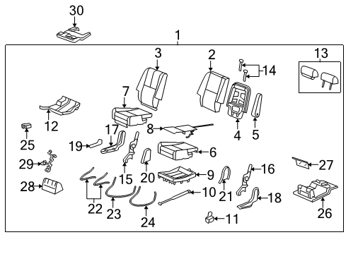 2009 Cadillac Escalade Heated Seats Lower Trim Diagram for 22772267