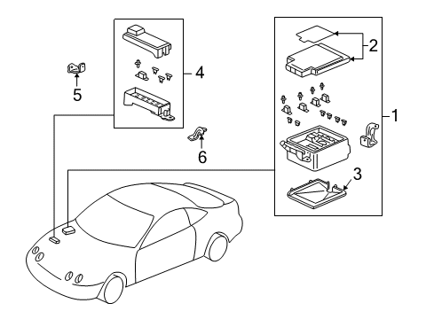 2001 Acura Integra Electrical Components Box Assembly, Main Fuse Diagram for 38250-ST7-A11