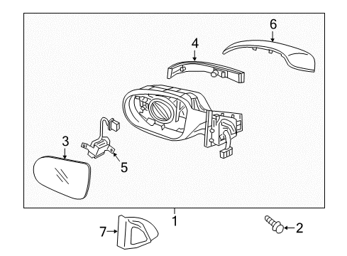2019 Kia Sorento Mirrors Outside Rear View G/Holder Assembly, Right Diagram for 87621C6020