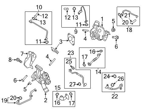 2019 Lincoln Nautilus Turbocharger Oil Line Diagram for K2GZ-6K679-B