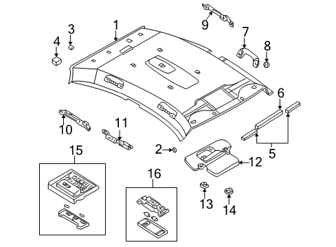 2002 Infiniti Q45 Interior Trim - Roof Lamp Assembly-Map Diagram for 26430-AR018