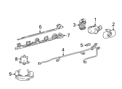 2021 Lexus LS500h Parking Aid Sensor, Ultrasonic Diagram for 89341-K0060-P5