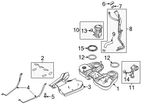 2009 Ford Flex Fuel Supply Fuel Pump Diagram for 8A8Z-9H307-A