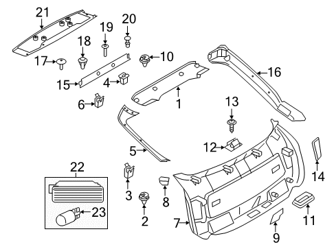 2016 BMW X6 Interior Trim - Lift Gate Frame Diagram for 51497004896