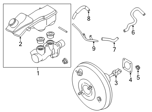 2021 INFINITI QX50 Hydraulic System BOOSTER ASSY-BRAKE Diagram for 47210-5NA0A