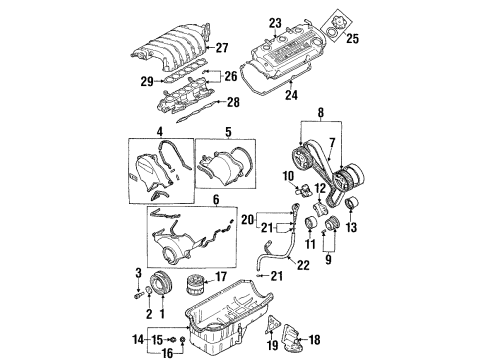 1998 Dodge Stratus Filters Cover-Timing Belt Diagram for MD340874