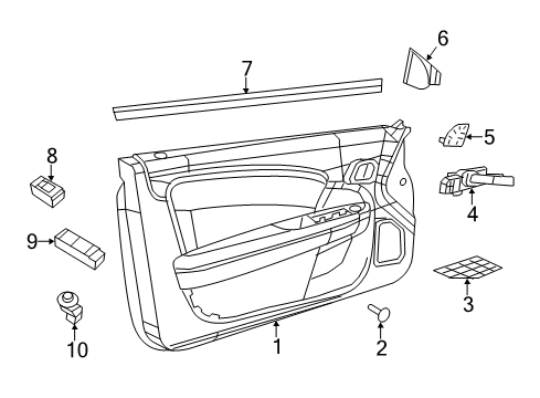 2014 Chrysler 200 Interior Trim - Door Bezel-Switch Diagram for 68223848AA