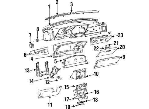 1994 Hyundai Scoupe Instrument Panel Switch Assembly-Mirror Remote Control Diagram for 93530-23200