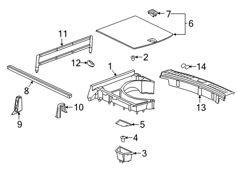 2020 Chevrolet Blazer Interior Trim - Rear Body Partition Adjuster Diagram for 20955849