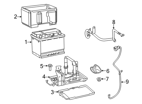 2019 Jeep Compass Battery Tray-Battery Diagram for 68337837AC