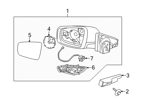 2012 Buick LaCrosse Mirrors Mirror Assembly Seal Diagram for 25902518