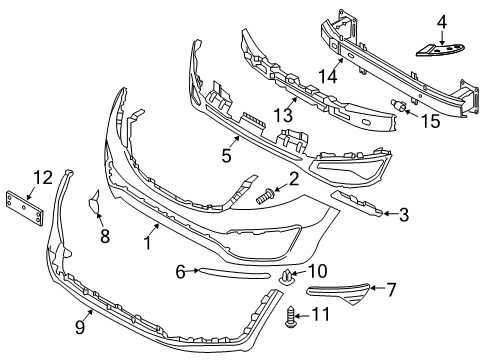 2012 Kia Sportage Front Bumper Cover-BLANKING Front Fog Diagram for 865243W000