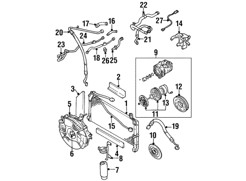 2000 Chevrolet Metro Air Conditioner Clutch, Magneto (On Esn) Diagram for 91174287