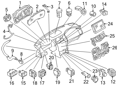 2011 Infiniti QX56 Ignition Lock Switch Assembly - 3 Functions Diagram for 251B3-1LA0E