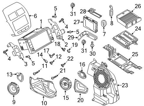 2018 Mitsubishi Outlander Sport Sound System Plug-Floor Diagram for MU670034