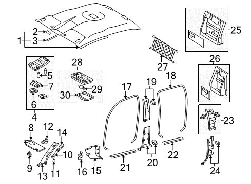 2011 Toyota Tacoma Interior Trim - Cab Dome Lamp Assembly Diagram for 81240-AA020-E1