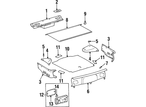1995 Toyota Supra Interior Trim - Rear Body Lens Diagram for 81251-14030