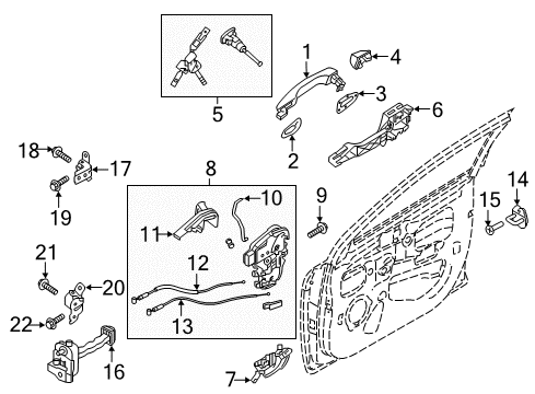 2018 Kia Rio Front Door - Lock & Hardware Door Outside Handle Assembly Diagram for 82661H8050