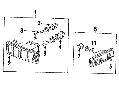 1990 Honda Prelude Signal Lamps & Reflector Socket, Passenger Side Diagram for 33502-SH3-A02