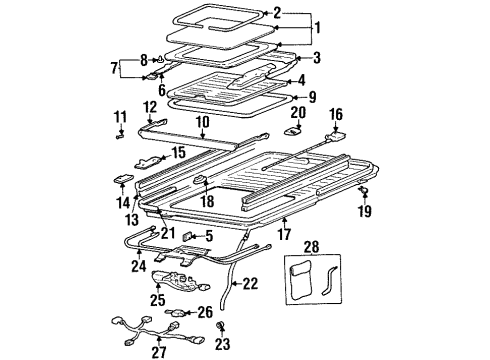 1997 Hyundai Elantra Sunroof Motor Assembly-Sunroof Diagram for 81631-33010