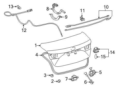 2014 Toyota Avalon Trunk Lid Trunk Switch Diagram for 84945-50010