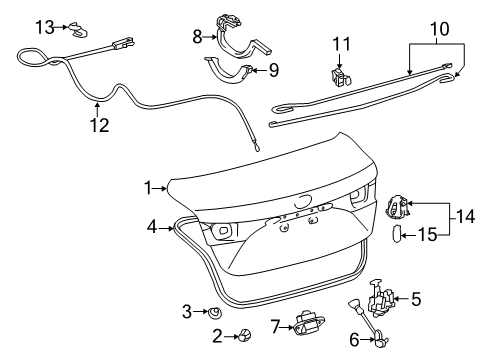 2014 Toyota Avalon Trunk Lid Torsion Bar Diagram for 64531-07021