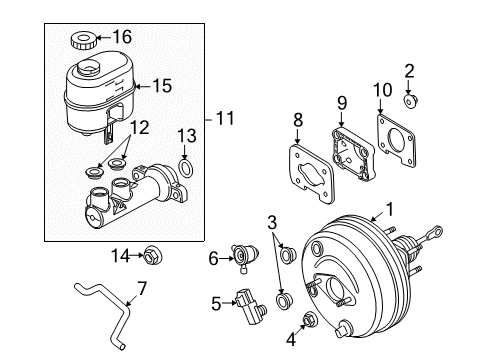 2009 Chrysler Aspen Hydraulic System Hose-Brake Booster Vacuum Diagram for 52855992AB