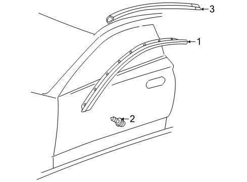 2002 Toyota Celica Exterior Trim - Roof Drip Rail Diagram for 75552-20500