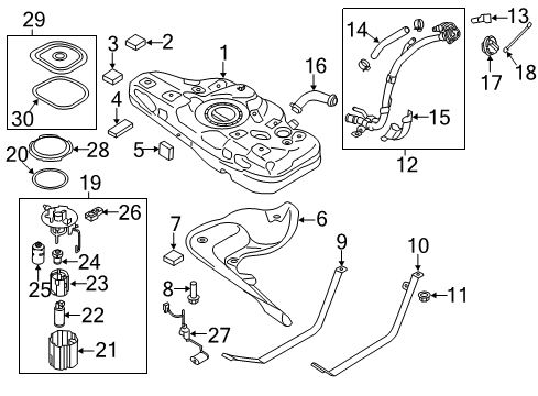 2019 Hyundai Elantra Senders Pump & Pipe Assembly Diagram for 31119A9000