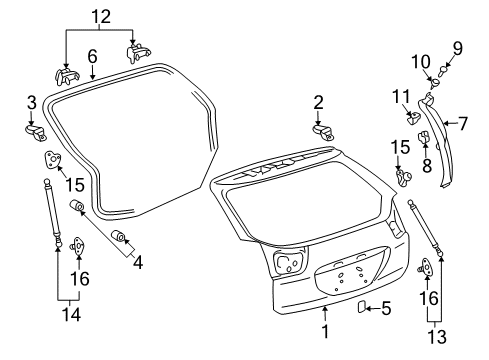 2007 Lexus RX400h Lift Gate Panel Sub-Assy, Back Door Diagram for 67005-0E080