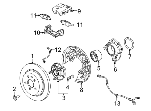 2015 Buick Encore Rear Brakes Caliper Overhaul Kit Diagram for 13300872