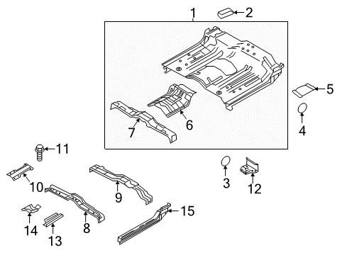 2017 Nissan Titan XD Cab - Floor Floor Assy-Rear Diagram for 74500-EZ20A