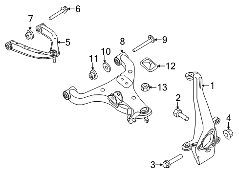 2012 Infiniti QX56 Front Suspension Components, Lower Control Arm, Upper Control Arm, Stabilizer Bar Plug Filler Diagram for 081B4-4401A