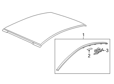 2017 Chevrolet SS Exterior Trim - Roof Roof Molding Retainer Diagram for 92207445