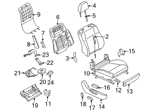 2006 Infiniti M45 Front Seat Components Cover-Seat Slide Diagram for 87508-EG000